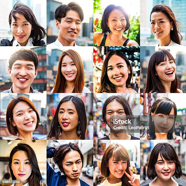 Multi Ethnic Asian People Portraits Stock Photo Download Image Now