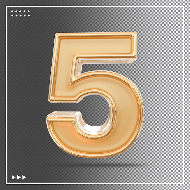Number 5 3D Images 3D Number 5 Gold Material 5 Number Number 5 Png Image For Free Download