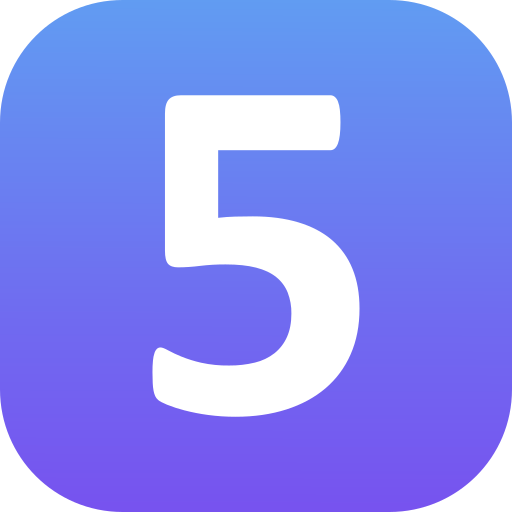 Number 5 Generic Gradient Fill Icon